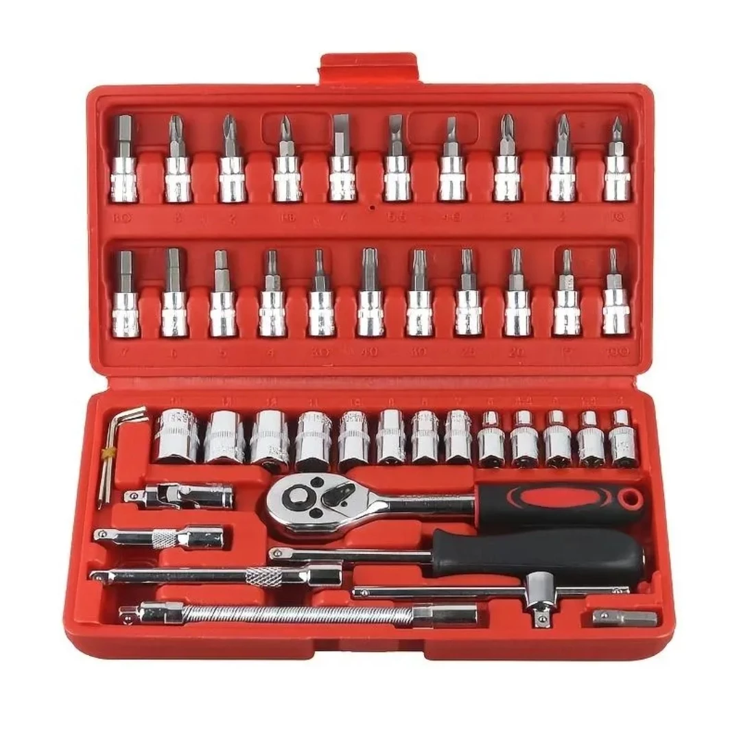 طقم مفك سيارة ستانلس ستيل 46 قطعة