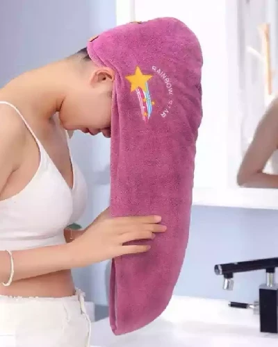 منشفة قبعة حمام نسائية للفتيات، قبعات استحمام للنساء، قبعة لتجفيف الشعر