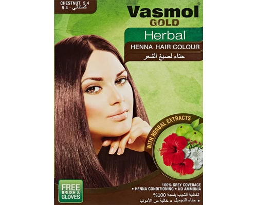 حناء فاسمول جولد العشبية، كستنائي، 6 × 10 جم